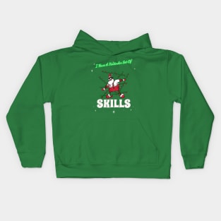 “I Have A Particular Set Of Skills” Stealthy Black Santa Kids Hoodie